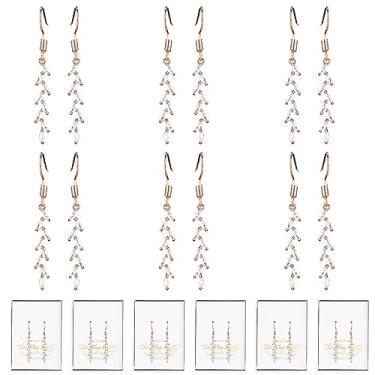 Imagem de Conjunto de brincos de dama de honra, presentes para casamento, brincos de folha de zircônia cúbica, presente de dama de honra, conjunto de 6 joias, Ouro branco Prata, Sem pedra preciosa