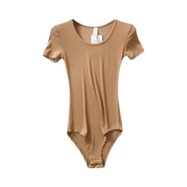 Imagem de Macacão Casual Feminino Slim Fit Com Decote Redondo E Manga Curta, Bod