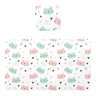 Imagem de Burbuja Jogo americano conjunto de 2, tapetes de mesa de cozinha de PVC antiderrapantes resistentes ao calor à prova d'água para mesa de jantar, laváveis, 30,5 x 45,7 cm