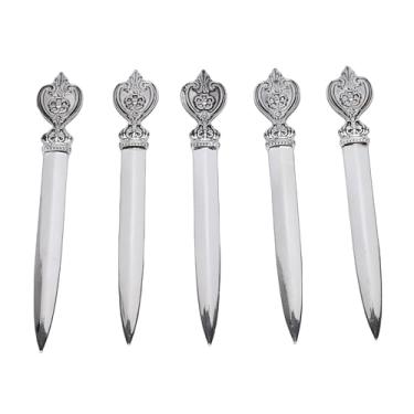 Imagem de Pssopp 5 Pçs Abridor de Carta do Vintage, Alça Ergonômica de Prata Leve Ferramenta Abridor de Correio para Material Escolar de Escritório Em Casa