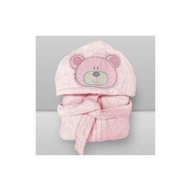 Imagem de Roupão Infantil Laço Bebê Power Sec Animada, 3-4, Urso bru rosa