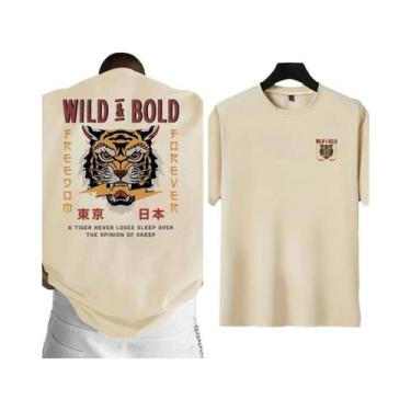 Imagem de Camiseta Masculina Casual De Verão, Solta, De Manga Curta, Gola Redond