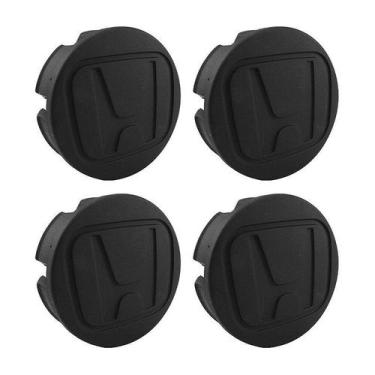 Imagem de Jogo de Calotinhas 58mm Centro de Roda Honda FIT Civic City WRV Preto 