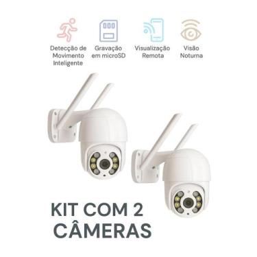 Imagem de Kit 2 Câmeras Monitoramento Externo IP66 + Visão Noturna Avançada - Câ