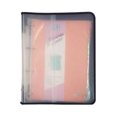 Imagem de Fichário 4 Argolas com Zíper Universal A4 Cristal YES com Bloco 96 Fol