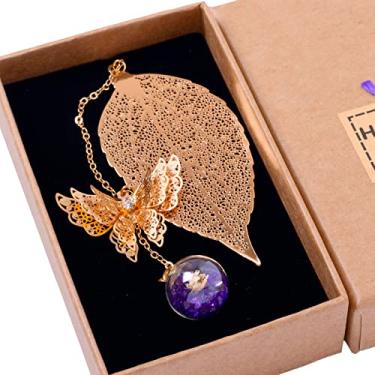 Imagem de Toirxarn Marcador de página de folha de metal para Dia dos Namorados, presentes de aniversário para mulheres, meninas, namorada, professores, mãe, avó, esposa (inclui caixa de presente de papel kraft)