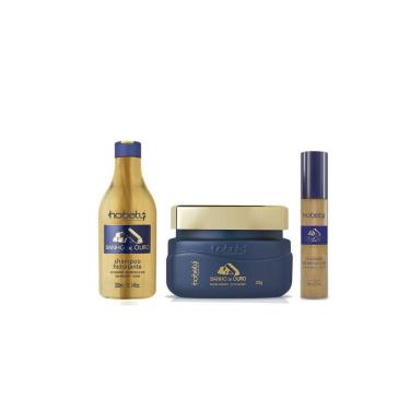 Imagem de Kit Hobety Banho De Ouro Shampoo + Mascara + Fios De Ouro