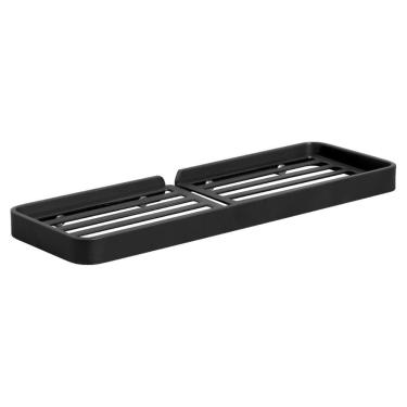 Imagem de Suporte Porta Shampoo Prateleira Preto Fosco De Parede Plus