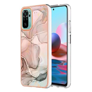 Imagem de Capas de armadura de mármore bonitas compatíveis com Xiaomi Redmi Note 10 10S capas de silicone moldura de simplicidade anti-queda proteção à prova de choque capa traseira (2, Redmi Note 10)