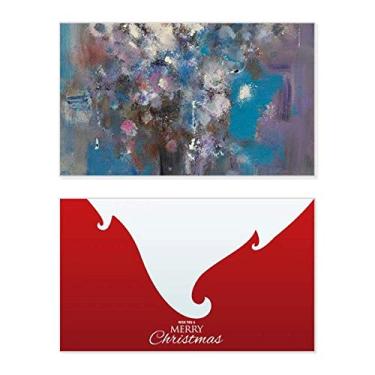 Imagem de Flores Blue XJJ Pintura a Óleo Feriado Feliz Natal Cartão de Parabéns Mensagem de Letras de Natal