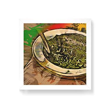 Imagem de Arte Maníacos Quadro decorativo com moldura caixa branca em Madeira - Chimarrão Desenho - 30x30cm