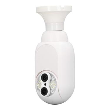 Imagem de Câmera de Segurança Doméstica, Câmera de Monitor de bebê, Lente Dupla 1080P Ampliação 15X E27 Câmera Colorida de Detecção de Movimento Com Visão Noturna AC 100V ~ 240V