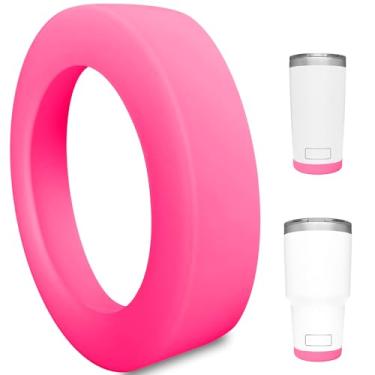Imagem de Manga de bota mais segura para copo YETI 590 ml - Proteção inferior de silicone e menos ruído para caneca de café 890 g 590 g acessórios - rosa brilhante, lavável na lava-louças