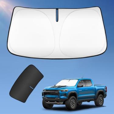 Imagem de Para-sol para Chevy Chevrolet Silverado/GMC Sierra 1500 2500 3500 2019-2024 2025, protetor solar de 4 camadas, viseira de sol prata 240T, blocos de persiana dobrável, acessórios UV