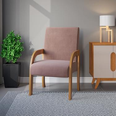 Imagem de Poltrona Decorativa Siggy Cobre/Veludo Rosa - Casa Giulia