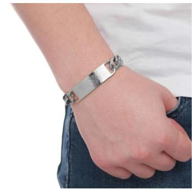 Imagem de Pulseira Corrente Masculino Elos com Placa Oração Pai Nosso 10mm Aço I
