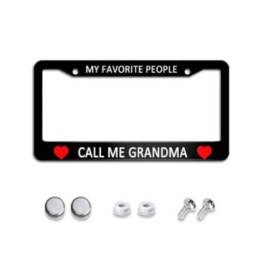 Imagem de EFAWIPA Placa de licença My Favorite People Call Me Grandma Funny Novelty Vanity Tag 2 parafusos Presente decorativo para homens e mulheres