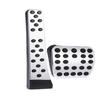 Imagem de Hihaha 2 peças de capas de pedal de acelerador a gás de liga de alumínio pastilhas de pedal de freio para Mercedes-Benz C E S GLC GLE GLS CLS Classe W205 W213 X253 W167 Material durável prateado