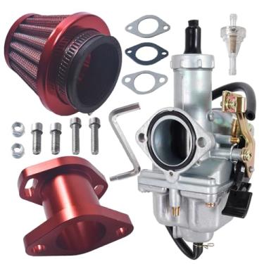 Imagem de VM26 30 mm PZ30 Carburador Mainfold Admissão Tubo Filtro de Ar para Predator 301cc 420cc 13hp 15hp Motor Mini Bike Go Kart Vermelho