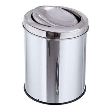 Imagem de Lixeira Inox de 12 Litros com Tampa Basculante - Ati Glass, Cinza