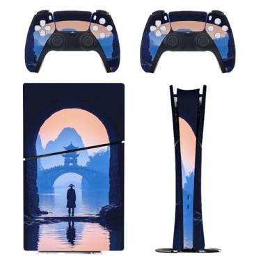 Imagem de Skin for PS5 Slim Digital Edition, capa adesiva para console e controle PlayStation 5, película protetora removível fácil de envolver acessórios para jogos, decalque capa completa - padrões artísticos