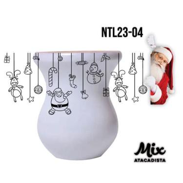 Imagem de Cuia de Madeira Branca Personalizada Natal - Mix Atacadista, Branca 04