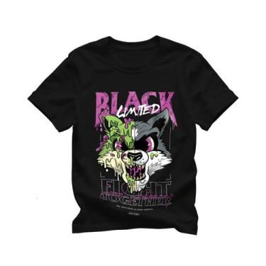 Imagem de Camiseta Personalizada Estampada com Desenho Lobo Black - Lobo Sete, G