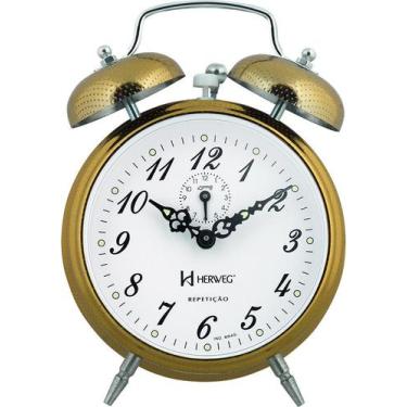 Imagem de Relógio Despertador Mecânico Vintage Retro Herweg Ref - 2380
