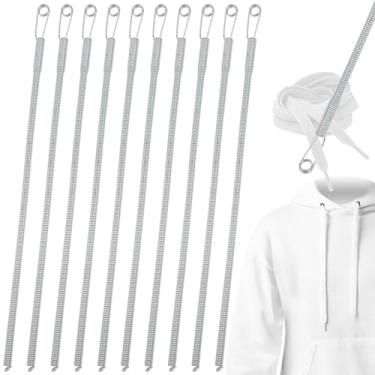 Imagem de Pacote com 10 passadores de agulha de mola, fácil de enfiar com capuz, ferramenta de substituição elástica de aço inoxidável, para moletons com capuz, calças de moletom, shorts, calças, baús,
