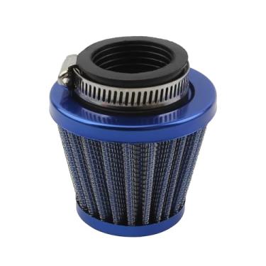 Imagem de PowerMotor Filtro de ar de motocicleta de 42 mm, limpador de filtro de entrada de ar universal para GY6 50cc-250CC Dirt Bike ATV Quad Scooter Go Kart Carburador-42 mm azul