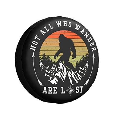 Imagem de Capa de pneu sobressalente Not All Those Who Wander are Lost Protetor de rodas de 35,8 cm para caminhão SUV Trailer Camping Rv Tire Covers