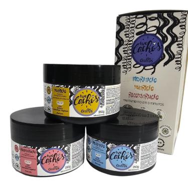 Imagem de Kit Cronograma Capilar 3 Máscaras de 250g cada Amo Cachos Griffus
