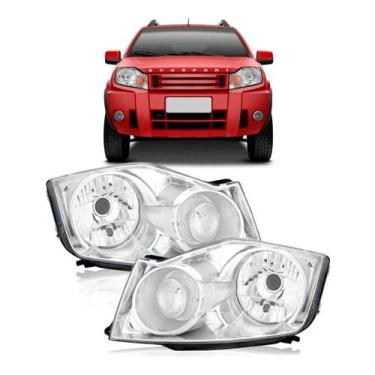 Imagem de Par Farol Ecosport 2008 2009 2010 2011 2012 Cromado - SP ACESSÓRIOS