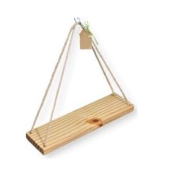Imagem de Estante Decorativa Prateleiras suspensa Organizadora Suporte Madeira para Vasos Plantas Quarto Cozinha Area Prateleira Madeira Tabua Pinus (1 Prateleira)