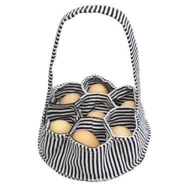 Imagem de Cesta de ovos para ovos frescos, cesta de tecido para coleta de ovos com 7 bolsas bolsa portátil para ovos de galinha, galinha, pato, ganso, ovos, família, jardim, fazendas, cesta de coleta de ovos