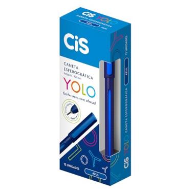 Imagem de Caneta Esferográfica 0.7mm CIS Yolo, Azul, Caixa com 12 unidades