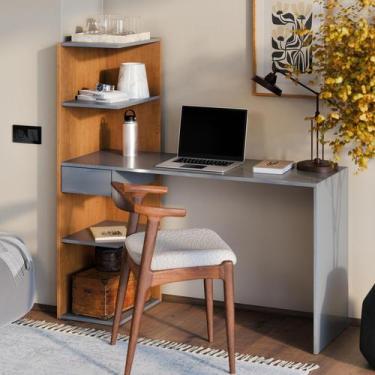 Imagem de Mesa Escrivaninha Infinity Com Prateleiras Para Quarto E Escritório - 