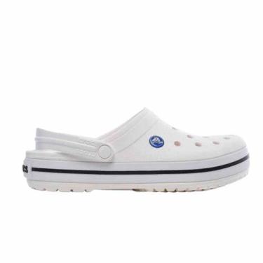 Imagem de Sandália Crocs Crocband Unissex 11016-100 Branco/Preto, Branco, Preto,