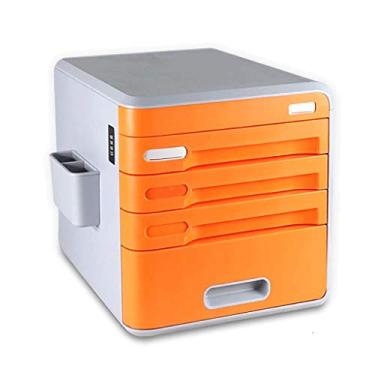 Imagem de Gerenciador de arquivos - Caixa de gaveta de arquivo de documentos de escritório com 4 gavetas, tipo bloqueio de senha, armário de escritório portátil e caixa de armazenamento organizada (cor: azul)