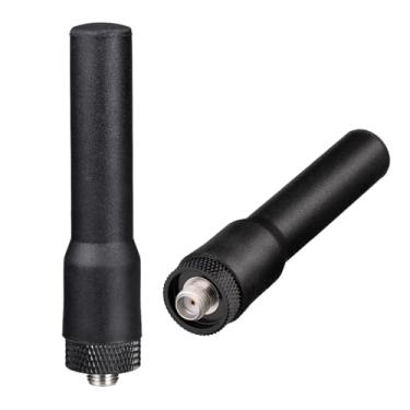 Imagem de Antena de rádio Ham Ham VHF UHF 136 – 174 MHz 400-470 MHz de banda dupla para Walkie Talkie de rádio bidirecional de 2,5 polegadas Mini antena SMA de chicote macio 2 pacotes para Kenwood Wouxun Baofeng BF-F8HP UV-5R UV-82 BF-888S, 2-Pack