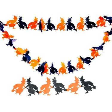Imagem de Guirlanda Bandeirola Bruxa De Papel Halloween