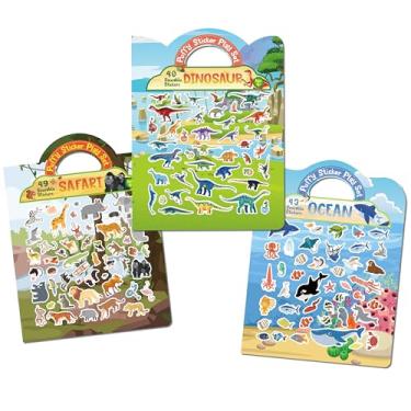 Imagem de FAVORGEAR Livro De Adesivos Reutilizáveis Para Crianças 2 A 4 Anos, Atividades Essenciais Artesanato Perfeito Com Mais 130 1 3 Itens Viagens Carro, Brinquedos Manter As Ocupadas E Quietas No Avião,