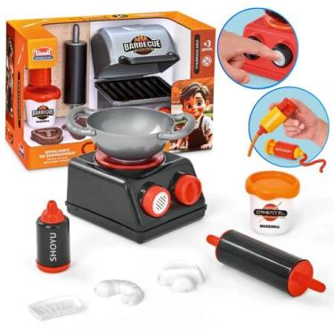 Imagem de Massa De Modelar Infantil Churrascaria Divertida 7 Peças Com Som E Luz