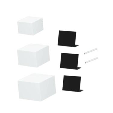 Imagem de Generic 3 peças de suportes de acrílico para exibição de cubos aninhados, 5 lados, 8" 9" 10", suporte para alimentos multiuso, suporte para