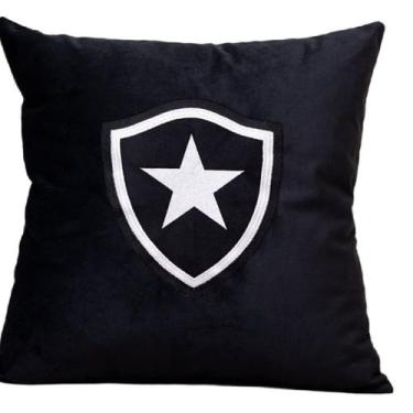 Imagem de Almofada Veludo Bordada Botafogo 45x45cm. Com Enchimento - Moretto