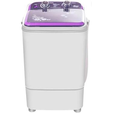 Imagem de Mini Máquina De Lavar Roupa Portátil Pequena Lavadora Compacta Semiautomática Para Apartamento, Com Controle De Temporizador, Mangueira De Drenagem, Mangueira De Entrada De água, Purple