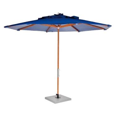 Imagem de Ombrelone Leblon Azul Marinho em Madeira 2,40 MT (LARG) Base 65x65 cm 