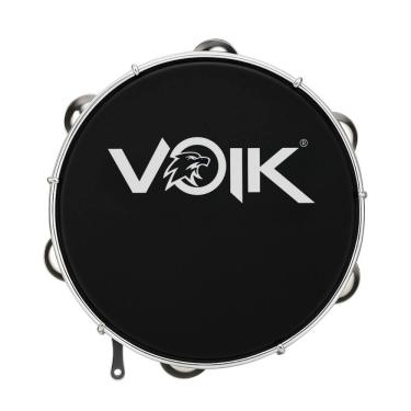 Imagem de Pandeiro Profissional 10" Pele Leitosa Preto Voik PV10-BK