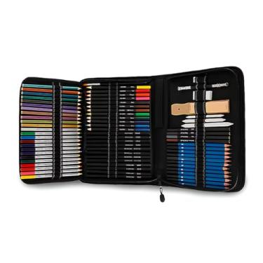 Imagem de Conjunto Profissional De Lápis De Cor Para Desenho E Esboço Com 72 Unidades, Lápis De Cor Grafite, Ferramenta De Haste De Carvão, Estojo Lona com Zíper, Para Crianças Adultos, Adolescentes E Artistas