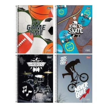 Imagem de Caderno Espiral Universitário Tilibra com 80 Folhas Vibe Masculino Capa Dura Estudante Aula Escolar